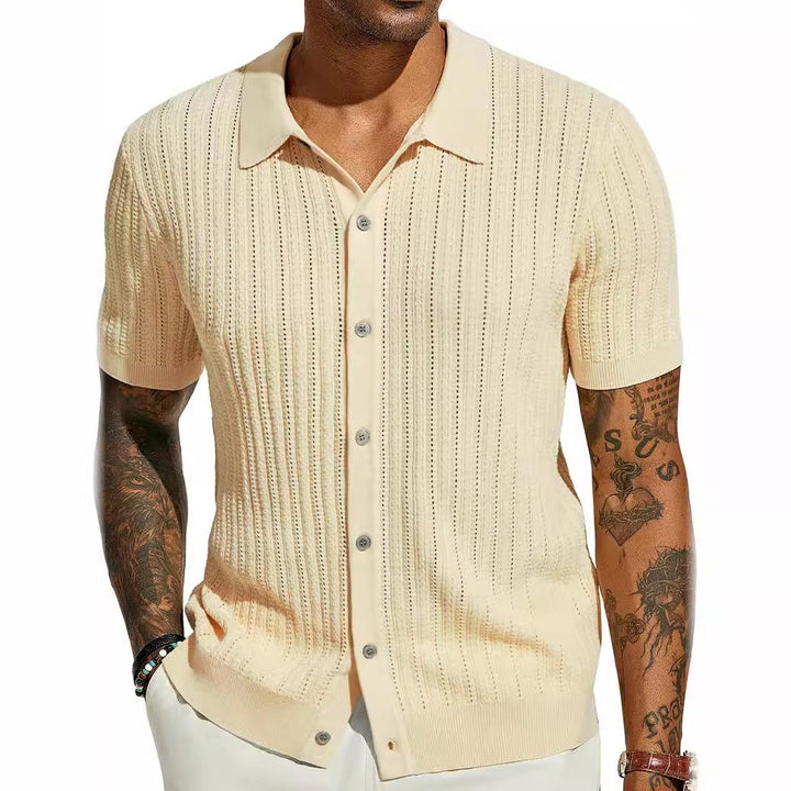 Men's Breathable Short Sleeve Knitted Shirt