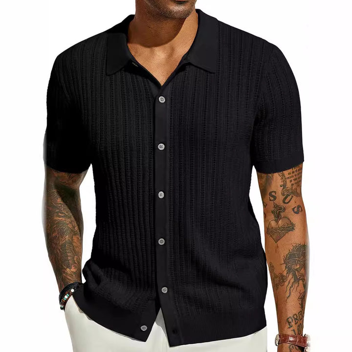 Men's Breathable Short Sleeve Knitted Shirt