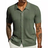 Men's Breathable Short Sleeve Knitted Shirt