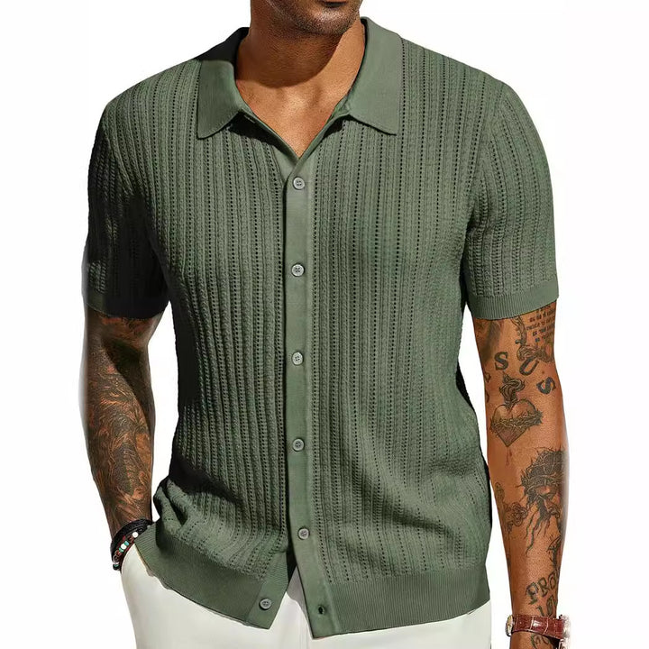 Men's Breathable Short Sleeve Knitted Shirt