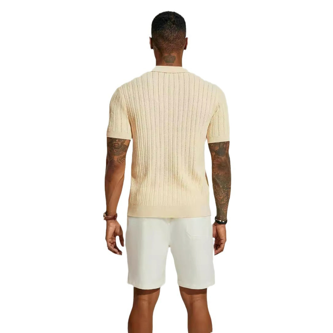Men's Breathable Short Sleeve Knitted Shirt