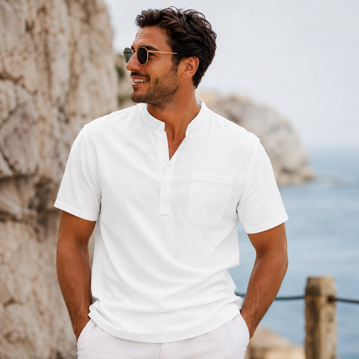 SUMMER POLO | STAND COLLAR SHORT SLEEVE