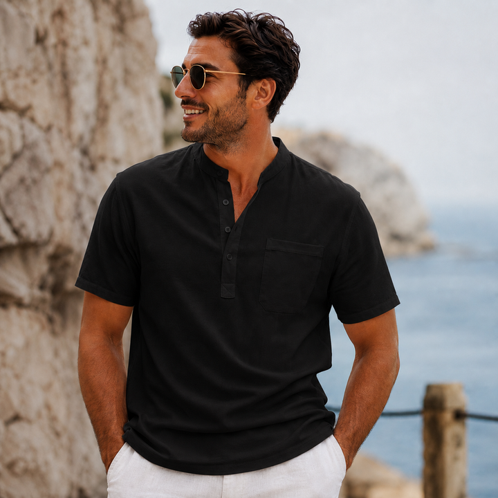 SUMMER POLO | STAND COLLAR SHORT SLEEVE