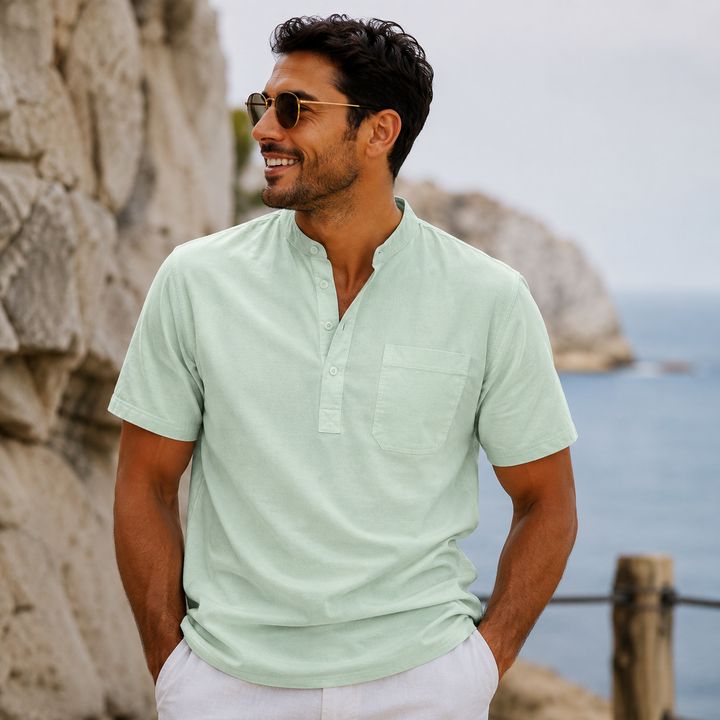 SUMMER POLO | STAND COLLAR SHORT SLEEVE