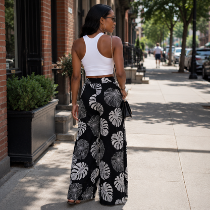 URBAN SET | SLIT WIDE-LEG TWO-PIECE