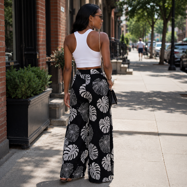 URBAN SET | SLIT WIDE-LEG TWO-PIECE