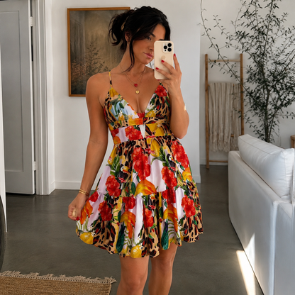 BEACH DRESS | V-NECK PRINTED CAMISOLE