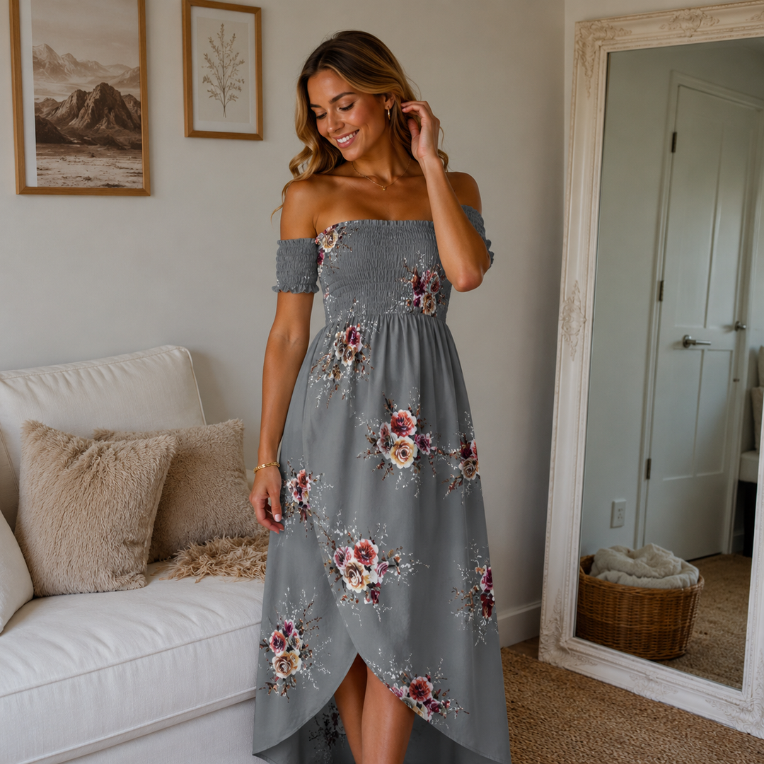 BOHO MAXI | OFF-SHOULDER BEACH DRESS