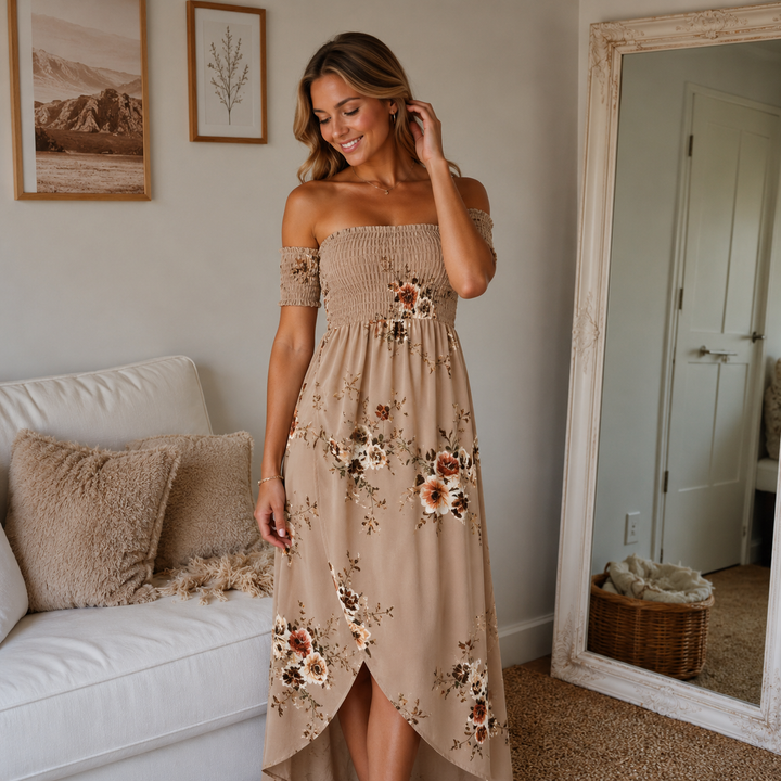 BOHO MAXI | OFF-SHOULDER BEACH DRESS