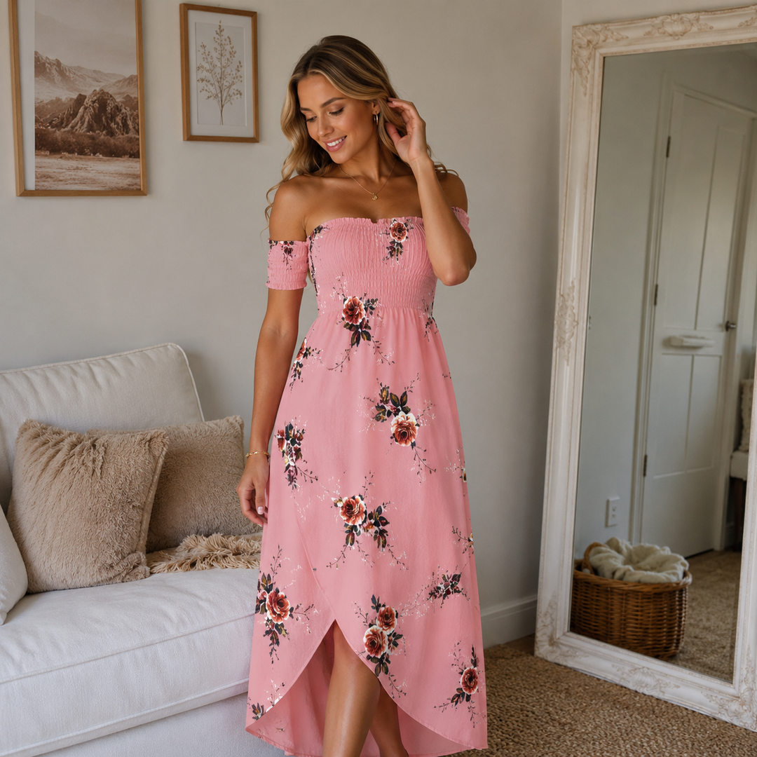 BOHO MAXI | OFF-SHOULDER BEACH DRESS