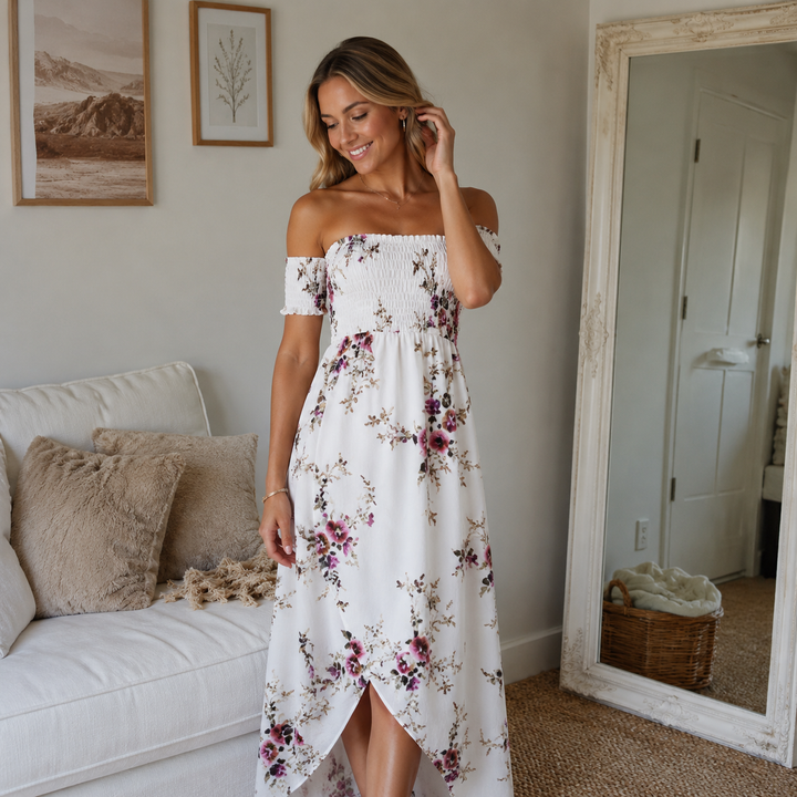 BOHO MAXI | OFF-SHOULDER BEACH DRESS