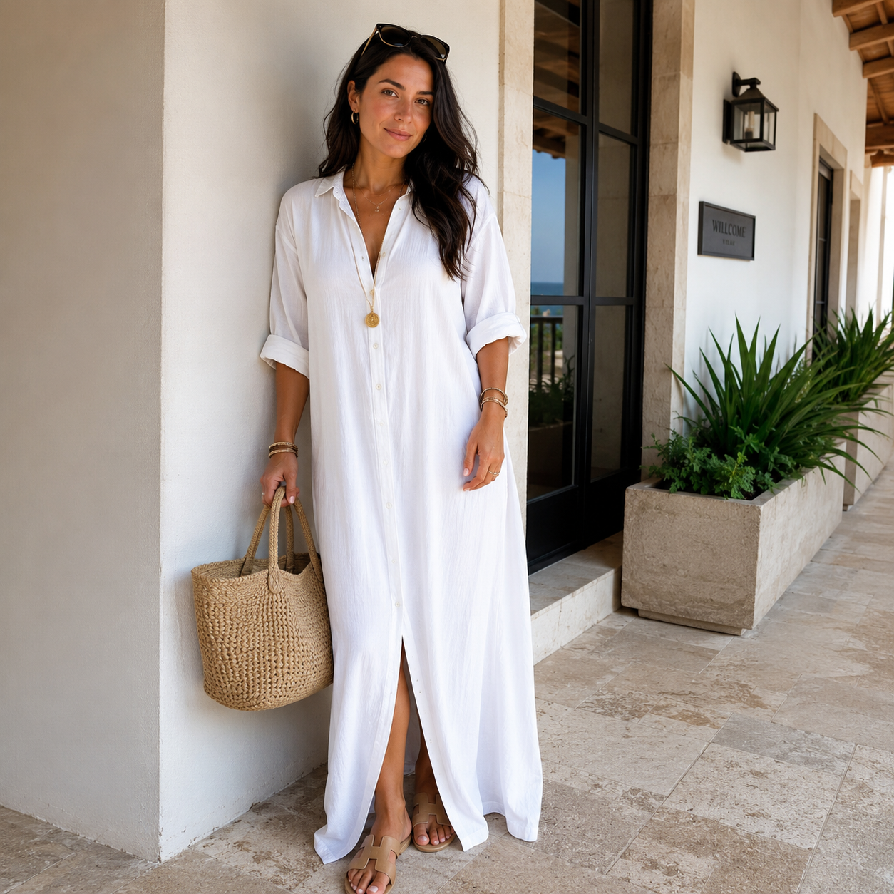 V-NECK MAXI | LONG-SLEEVE A-LINE