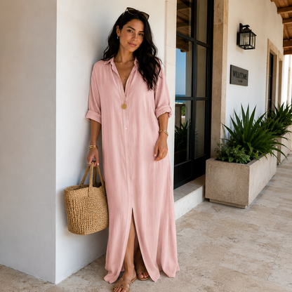 V-NECK MAXI | LONG-SLEEVE A-LINE