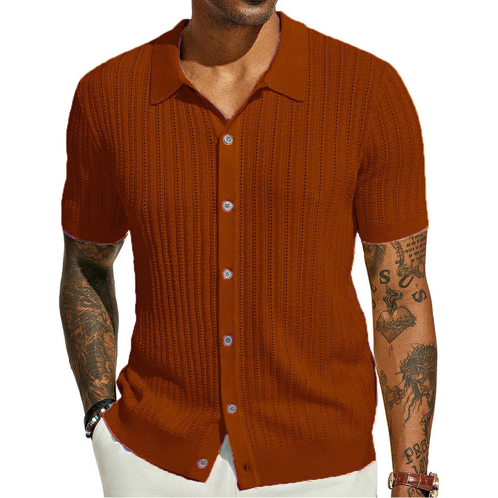 Men's Breathable Short Sleeve Knitted Shirt