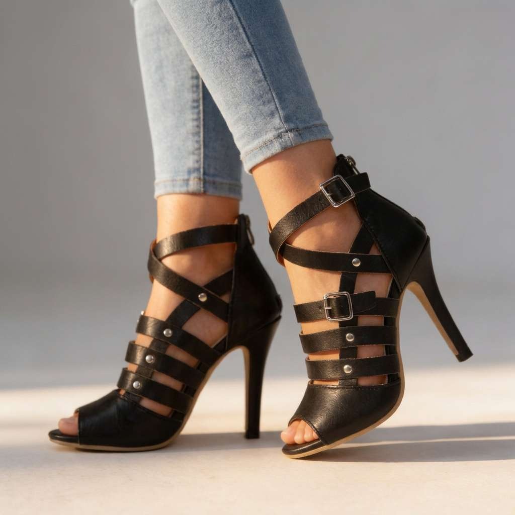 Valencia Caged Gladiator Heels